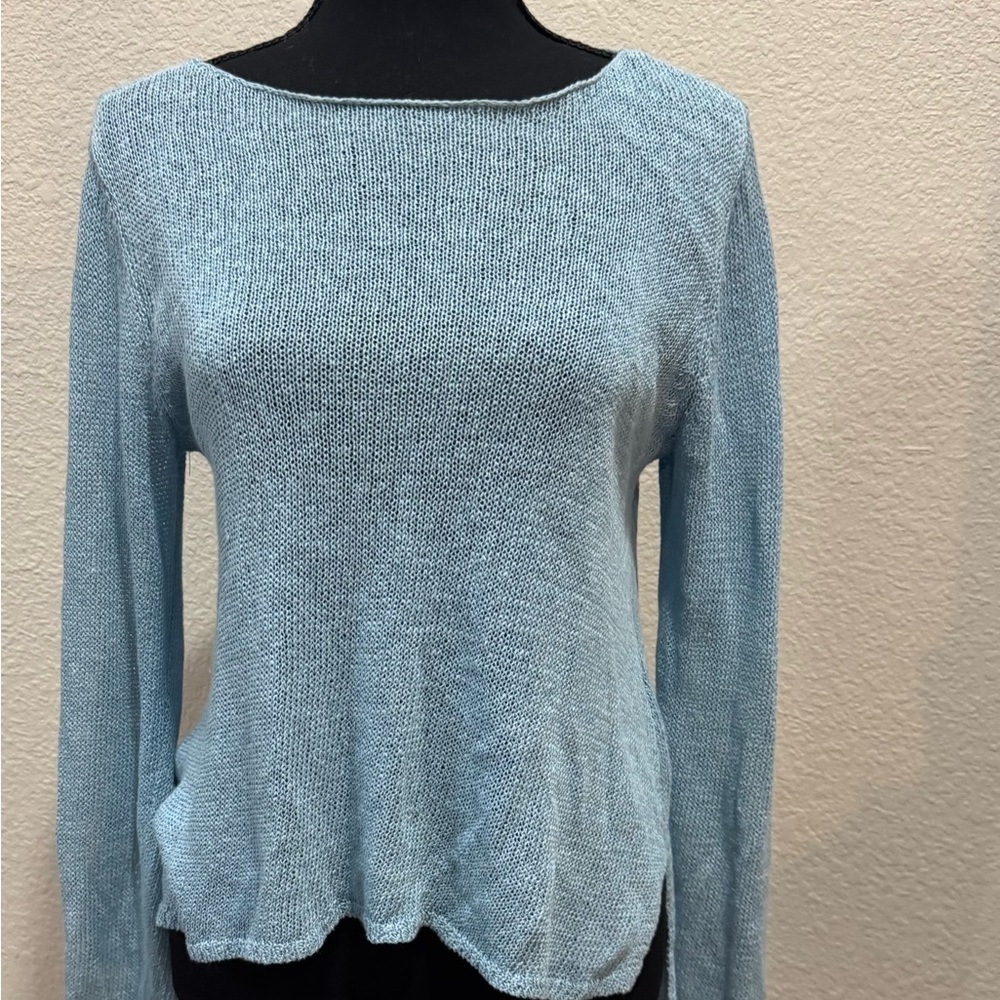 Eileen Fisher Light Blue Knit Sweater